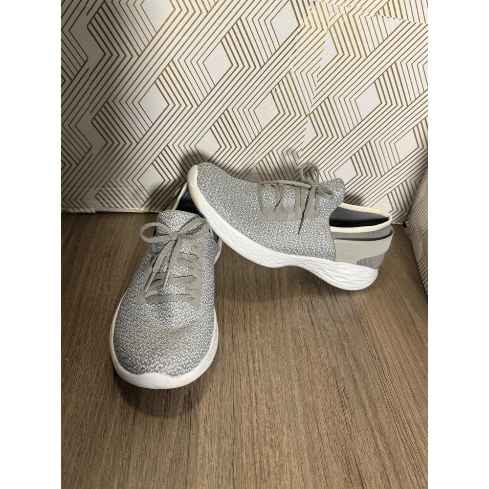 Skechers YOU Walk Womens Grey Mesh Athletic Walking Shoes SN 14960 Size 8